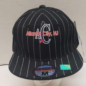 CityHunter Atlantic City NJ Black Pin Striped Baseball Cap Medium